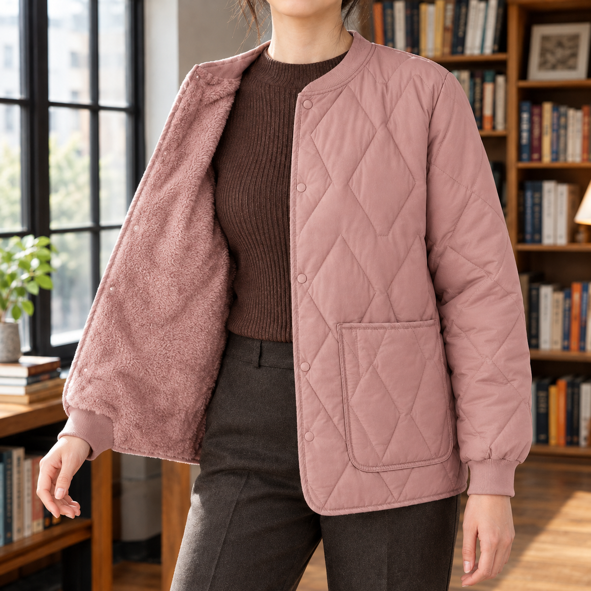 James Quilted Jacket - Purple Sand