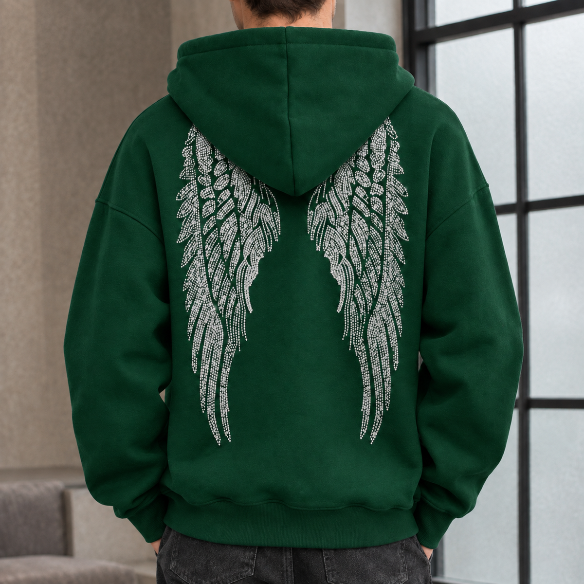 Stefan Wing Hoodie - Dark Green