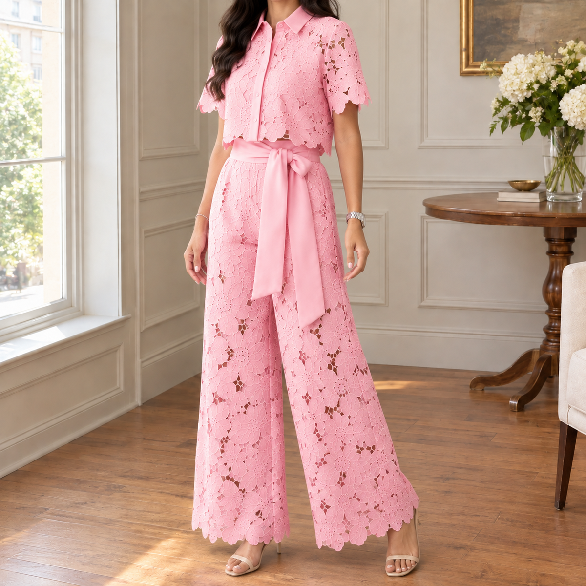 Fenna-June Lace Set - Pink