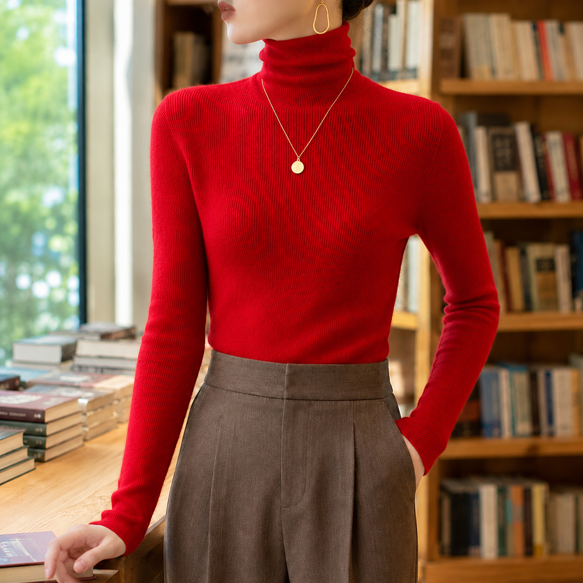 Fleur Cashmere Sweater - Red