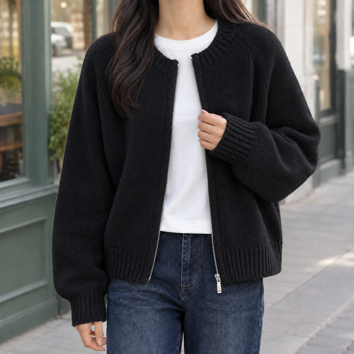 Carlotta Relaxed Cardigan - Black