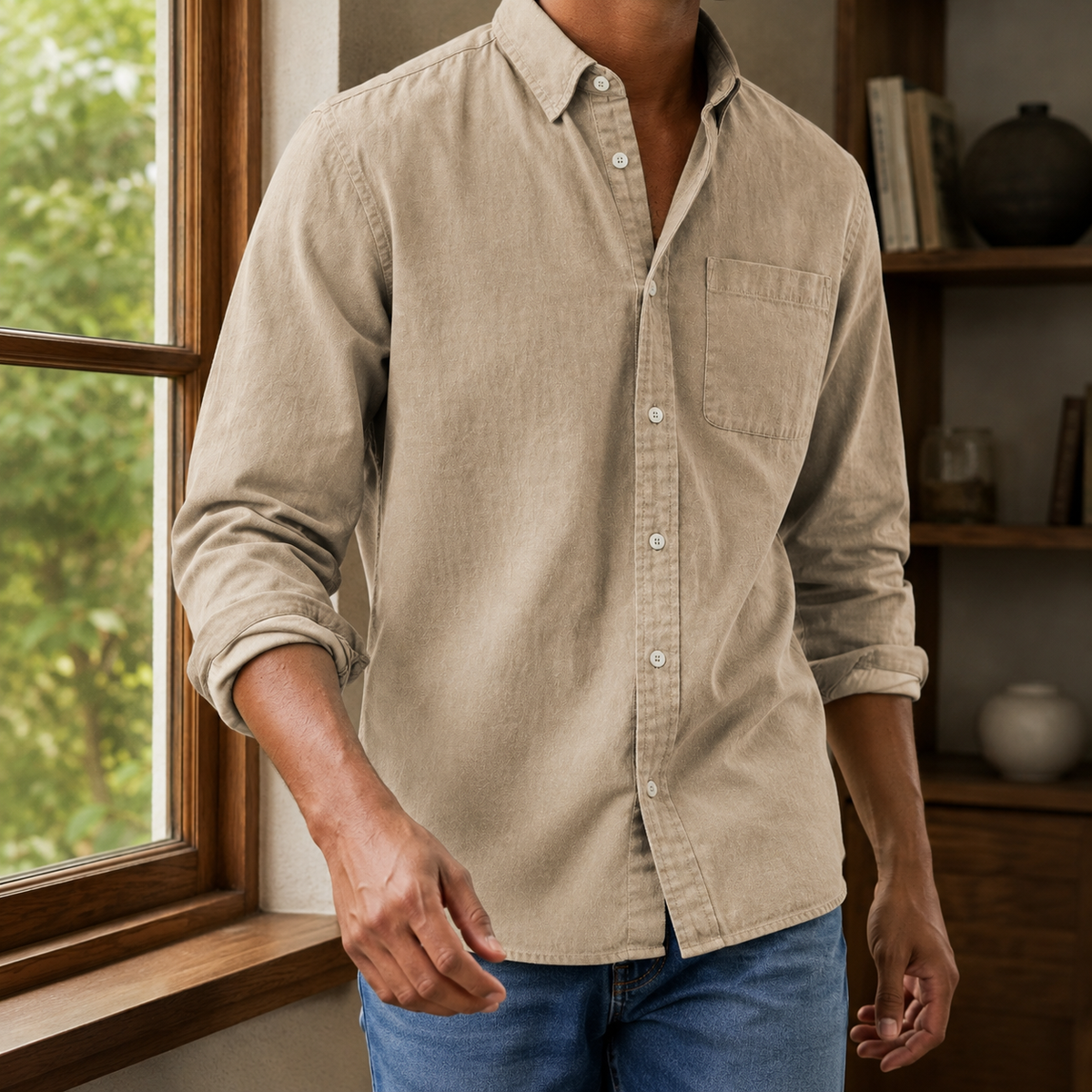 Huston Relaxed Shirt - Beige
