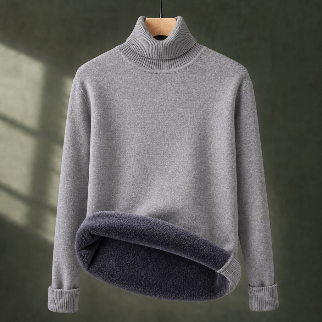 Donatien Turtleneck Sweater - Gray High Collar