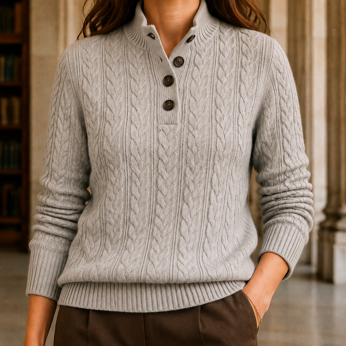 Hazel Cashmere Sweater - Gray