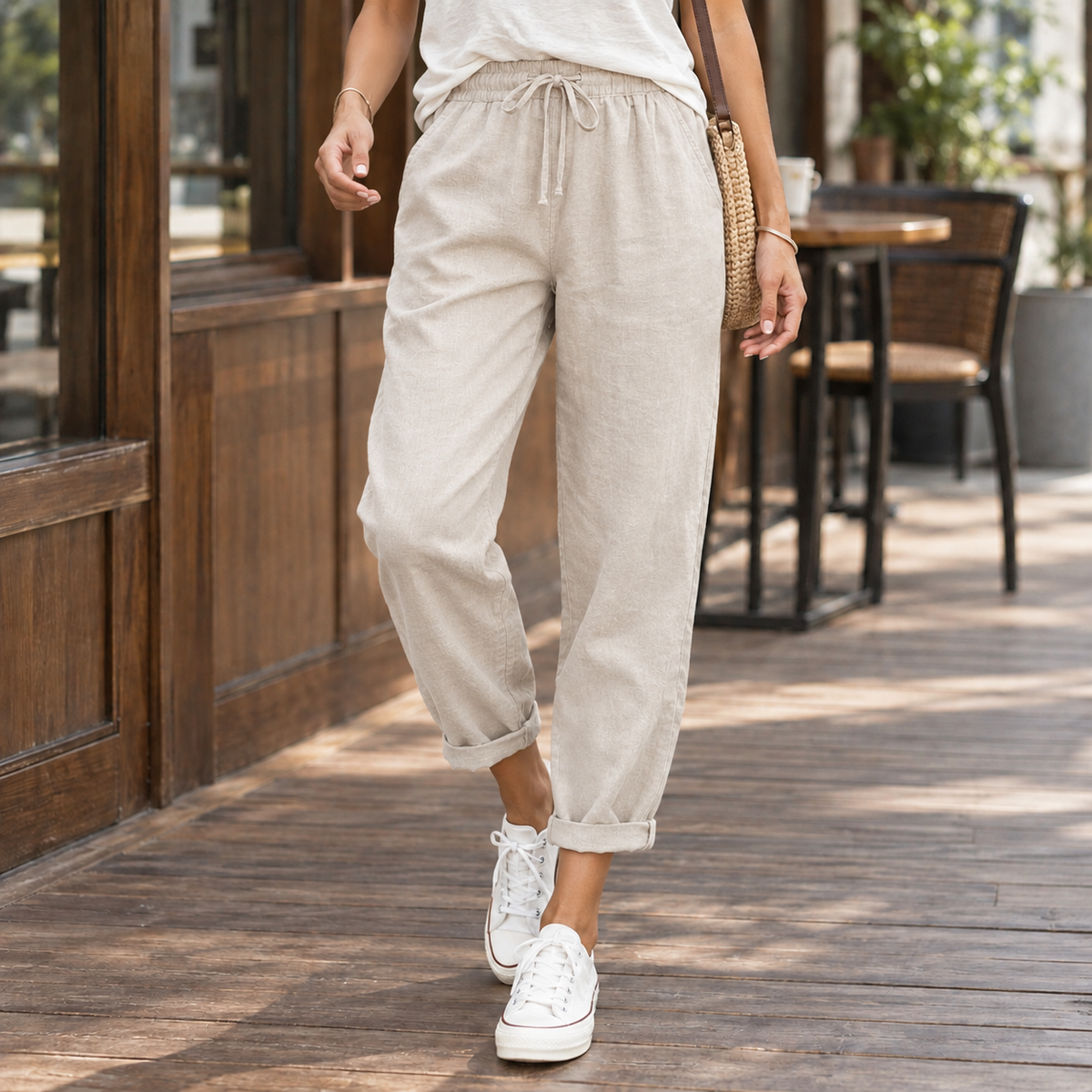 Freya Relaxed Pants - Beige