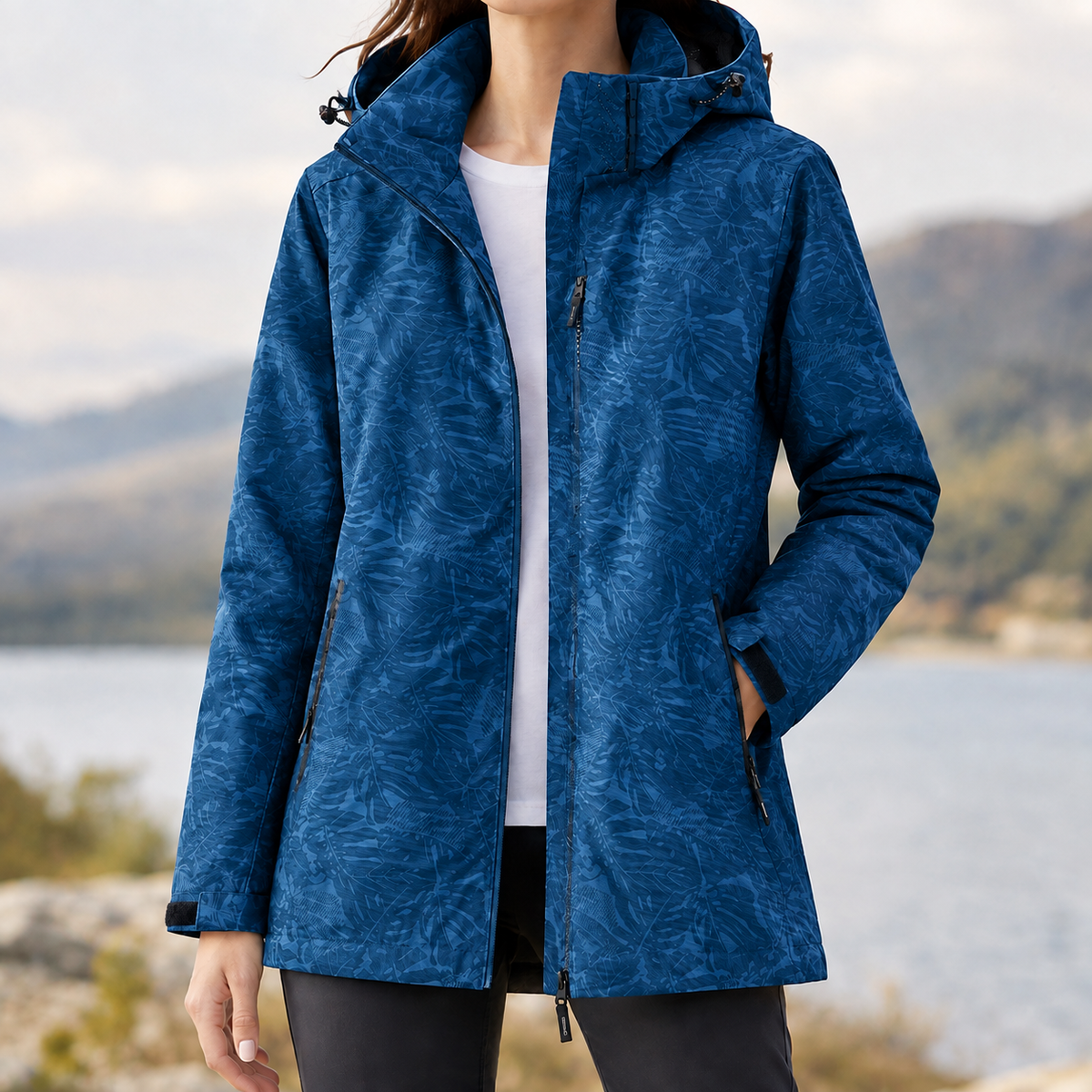 Valeria-Grace Hooded Jacket - Navy