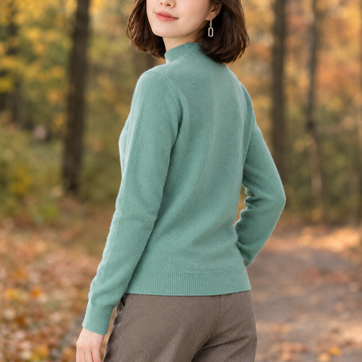 Pippa-Belle Mock Neck Sweater - Green
