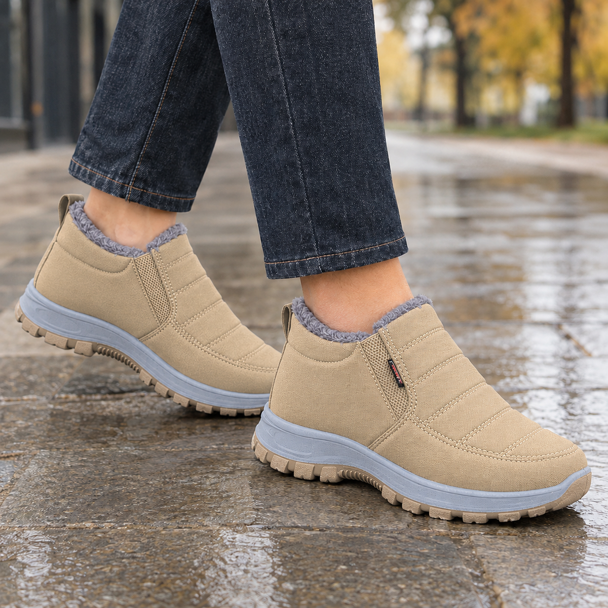 Lucchesi Padded Ankle Boots - Sand
