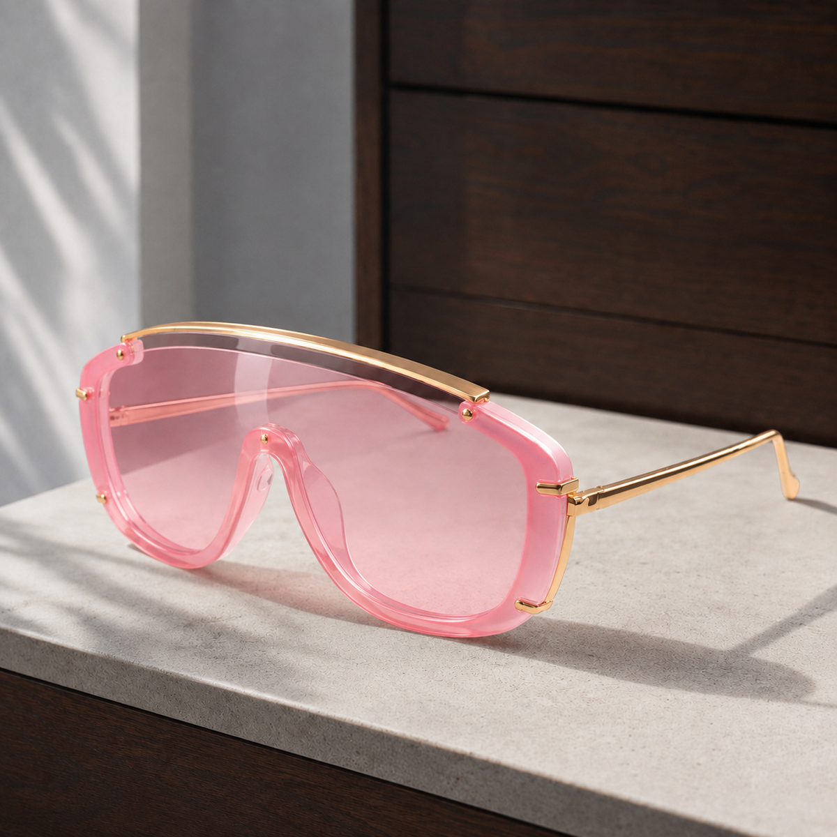 Rhys Sculpted Sunglasses - Pink