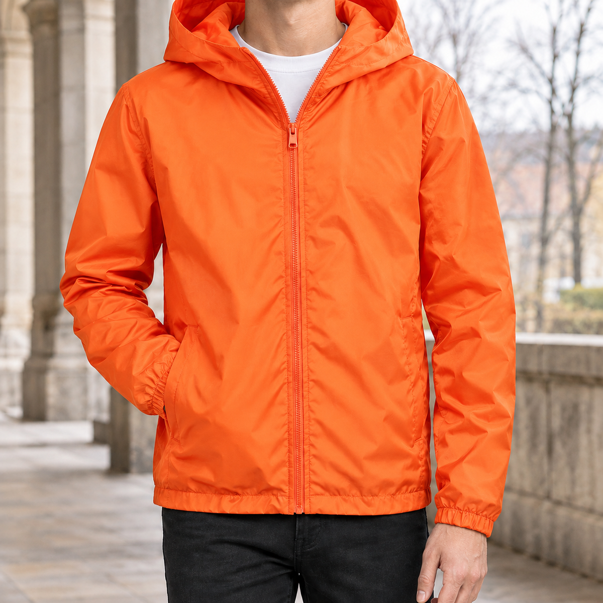 Jonas Hooded Jacket - Orange Red