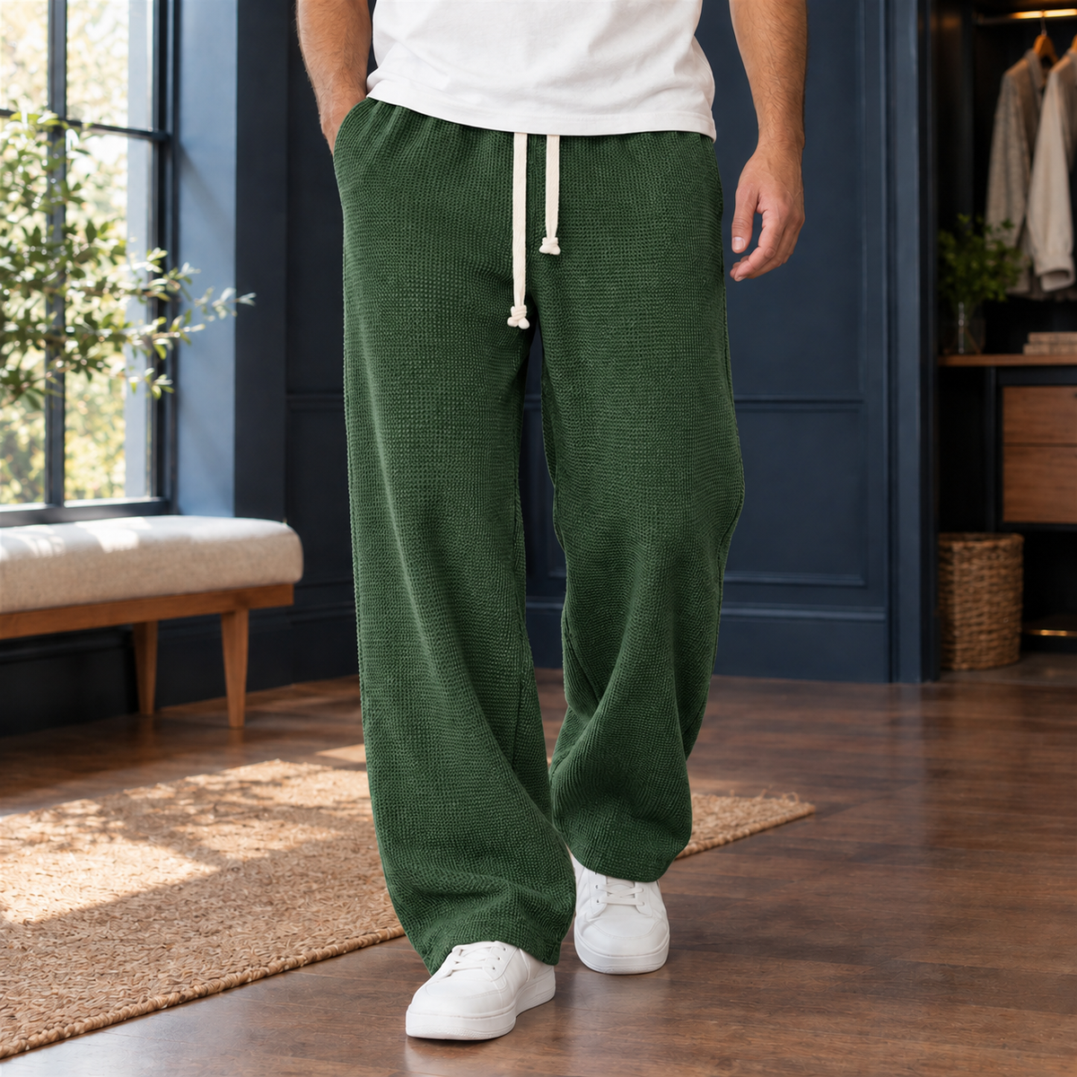 Orson Wide Leg Pants - Dark Green