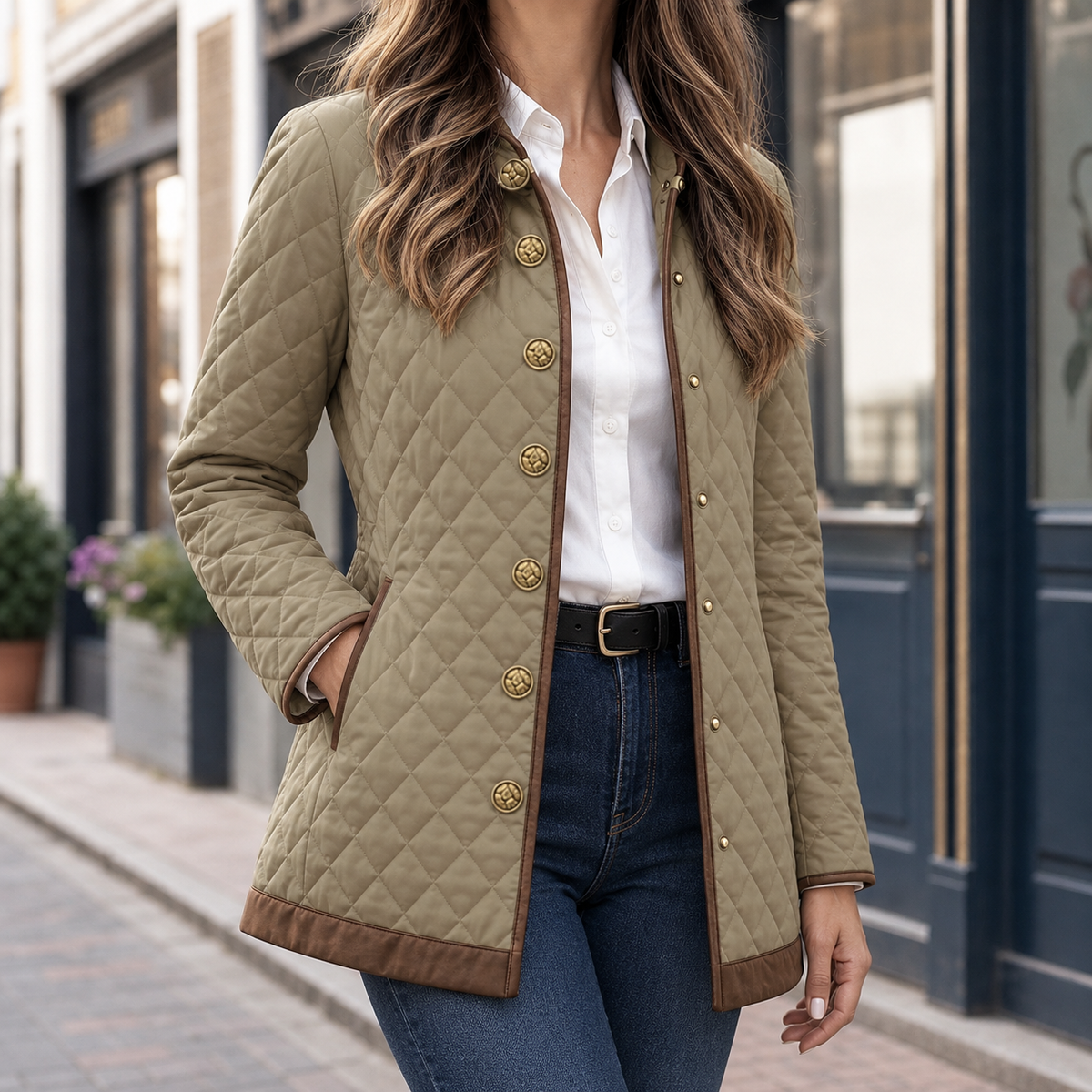 Lavinia-Rose Quilted Jacket - Khaki