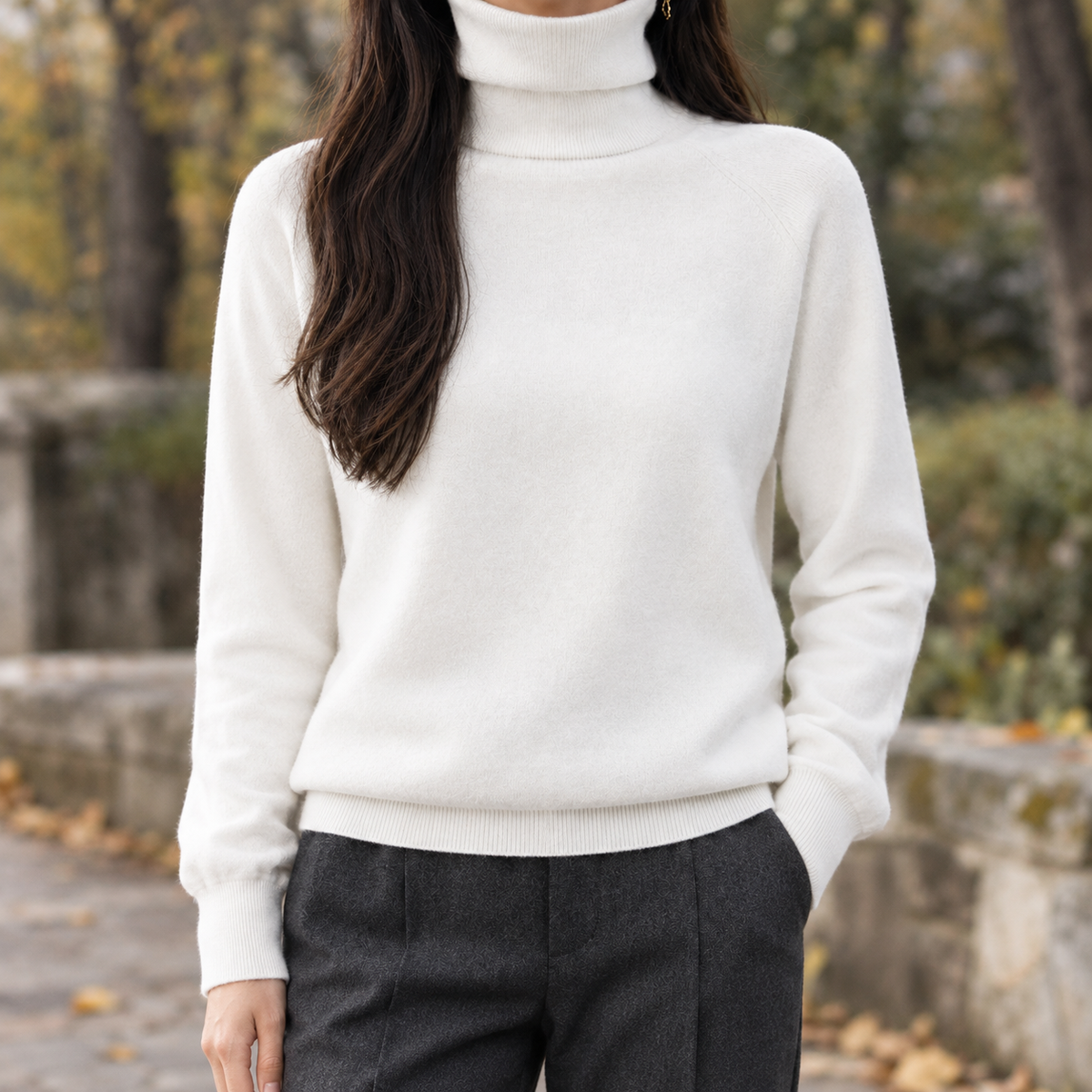 Annabeth Turtleneck Sweater - White