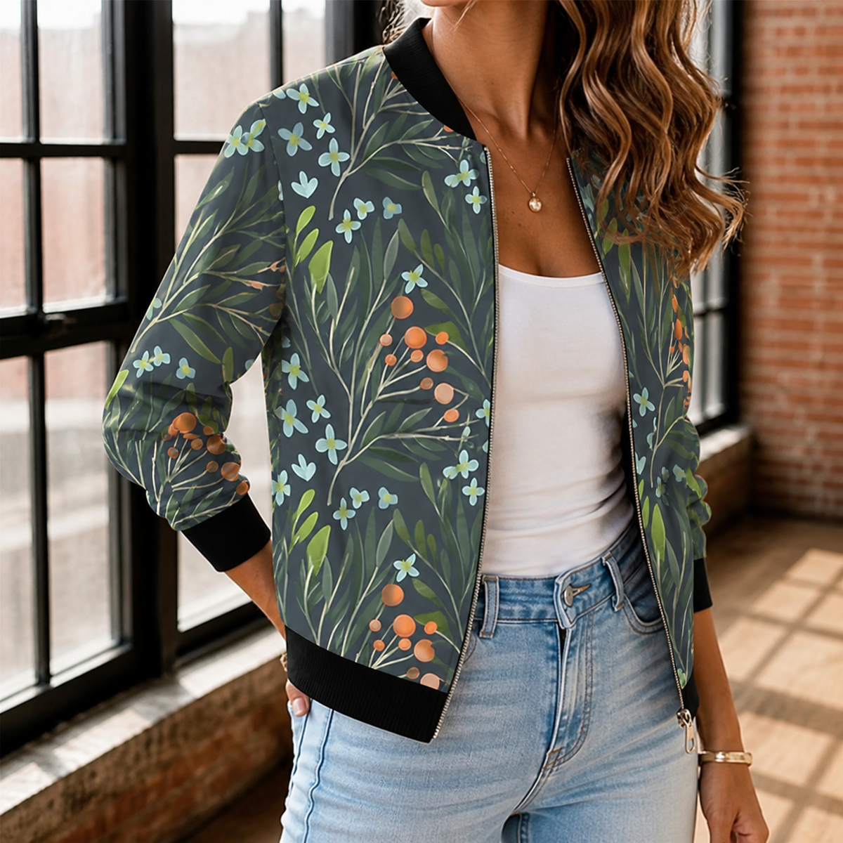 Cordelia Printed Jacket - Dark Gray