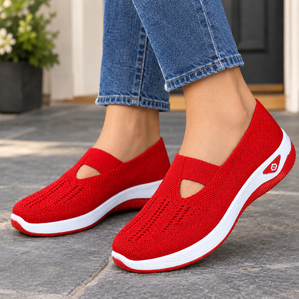 Pisani Slip-On Sneakers - Bright Red