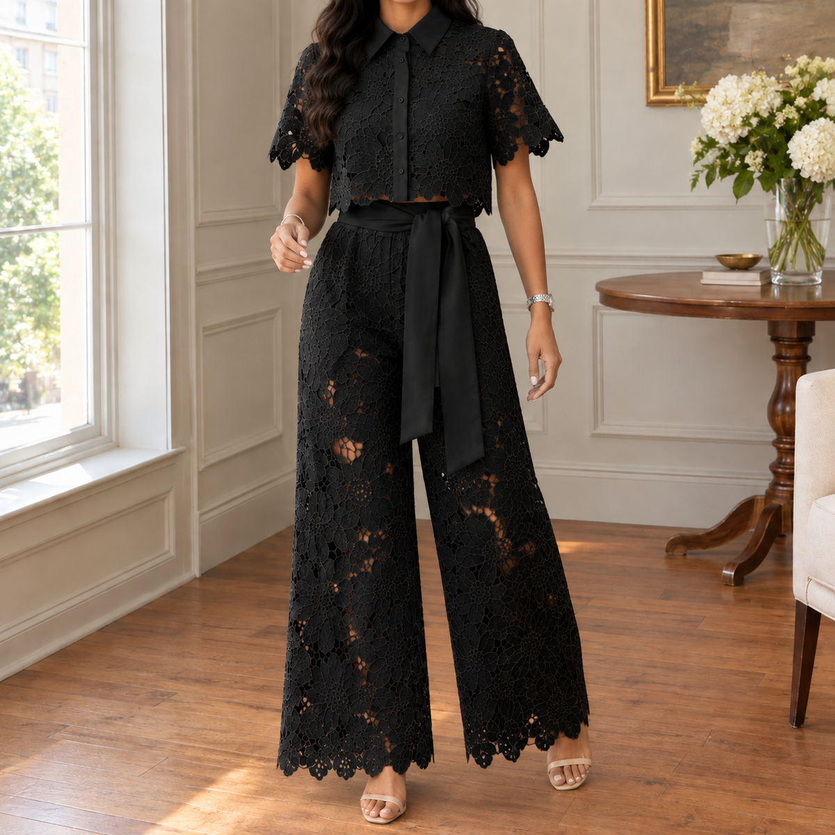 Fenna-June Lace Set - Black