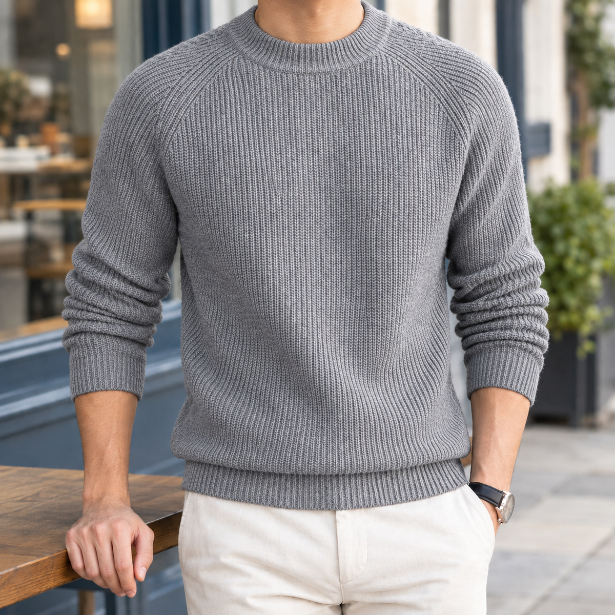 Lambert Ribbed Sweater - Gray